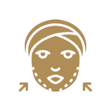Minimalist face with head wrap design