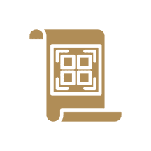 Scroll with geometric pattern icon
