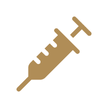 Syringe icon on black background