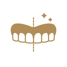 Stylized gold teeth illustration